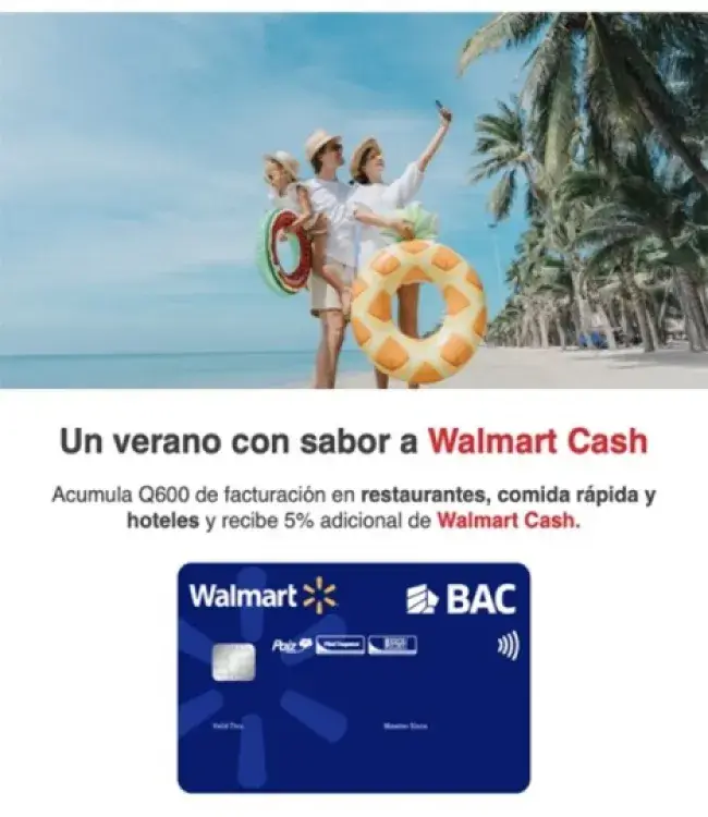 Acumula Q600 de facturación en restaurantes, comida rápida y hoteles y recibe 5% adicional de Walmart Cash