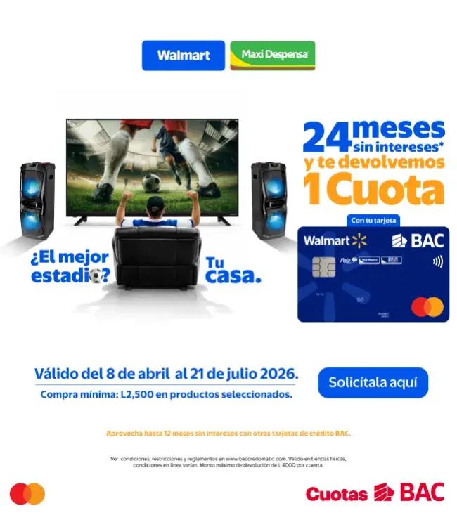 Una cuota gratis a 24 meses sin intereses