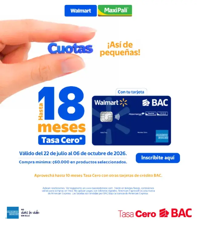 Hasta 18 meses tasa cero 